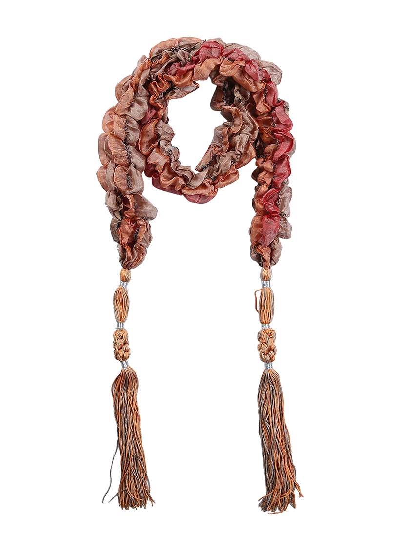 brown silk blend scarf