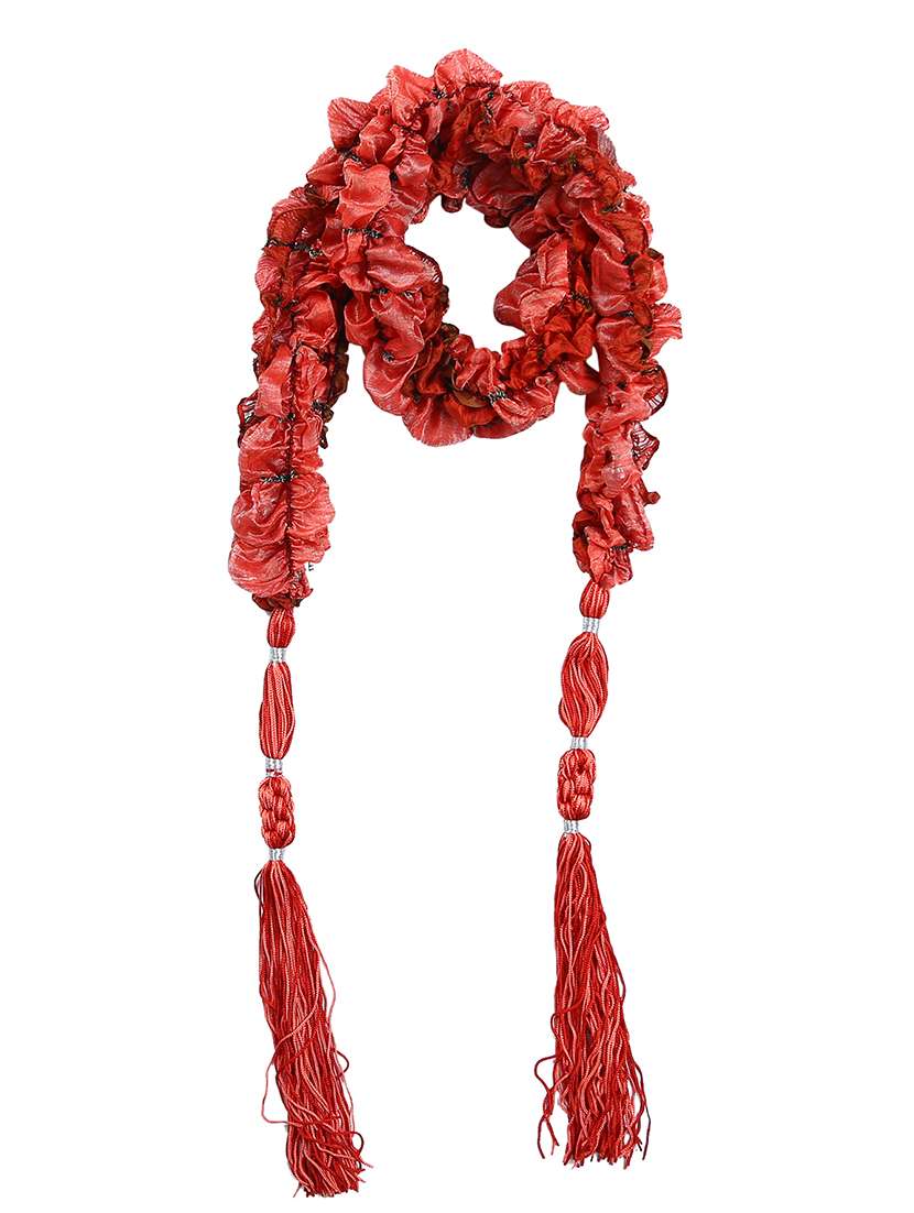 red silk blend scarf