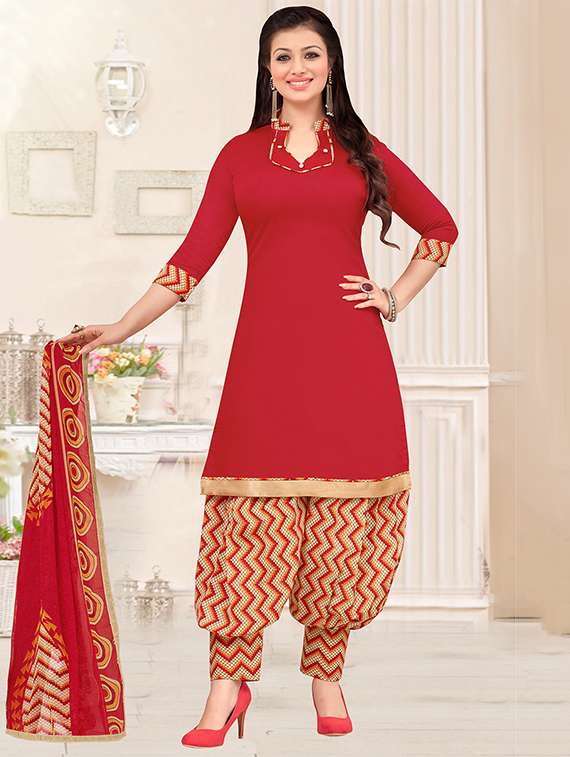Buy online Red Patiyala Dress Material from Suits & Dress material for Women  by Aloki for 819 at 52% off | 2026 Limeroad.com