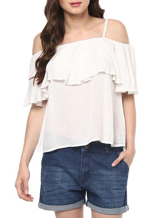 white rayon regular top