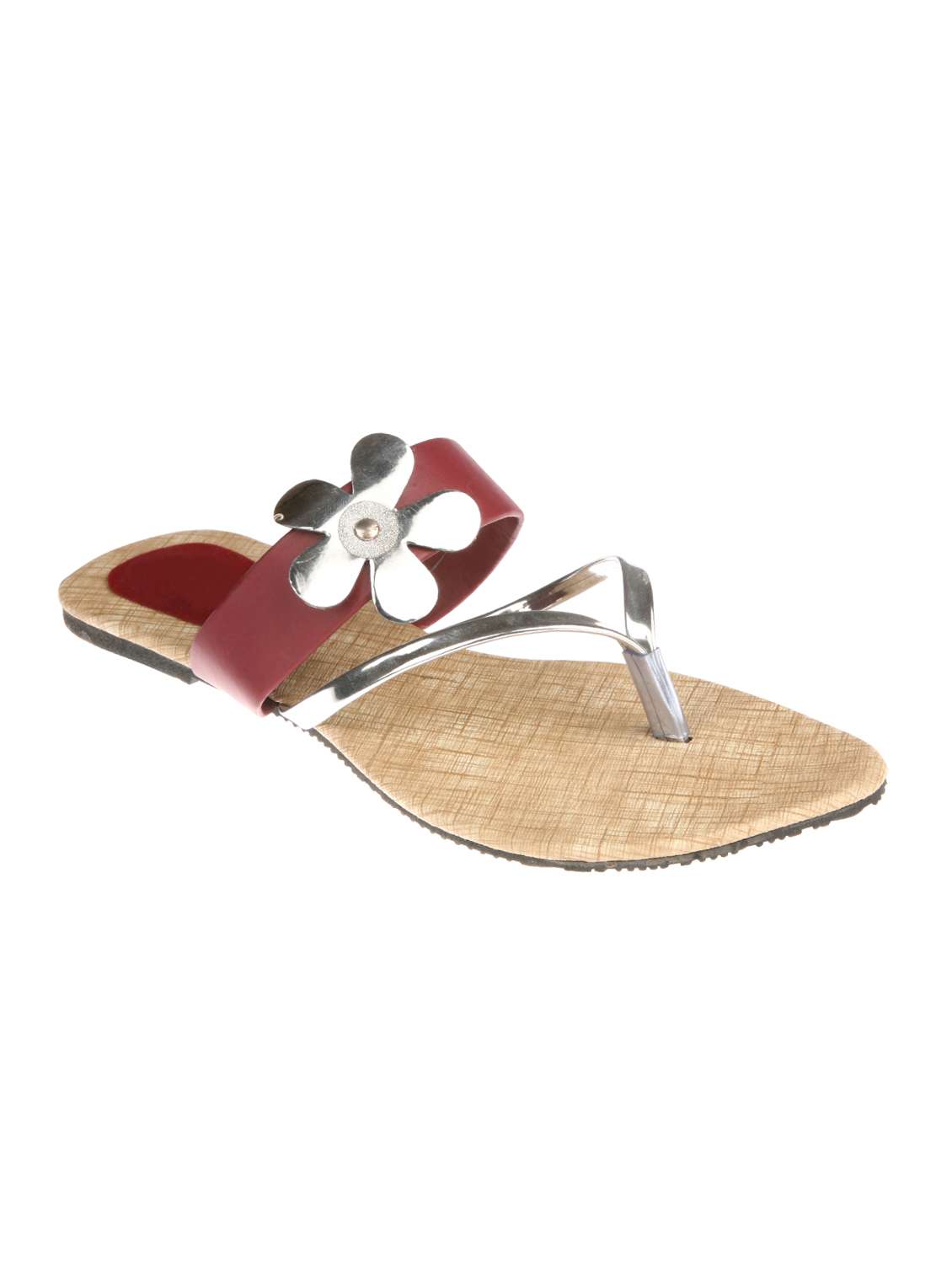 maroon toe separator sandal - 13358313 -  Zoom Image - 0