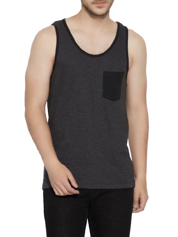 grey cotton vest - 13362014 -  Zoom Image - 0