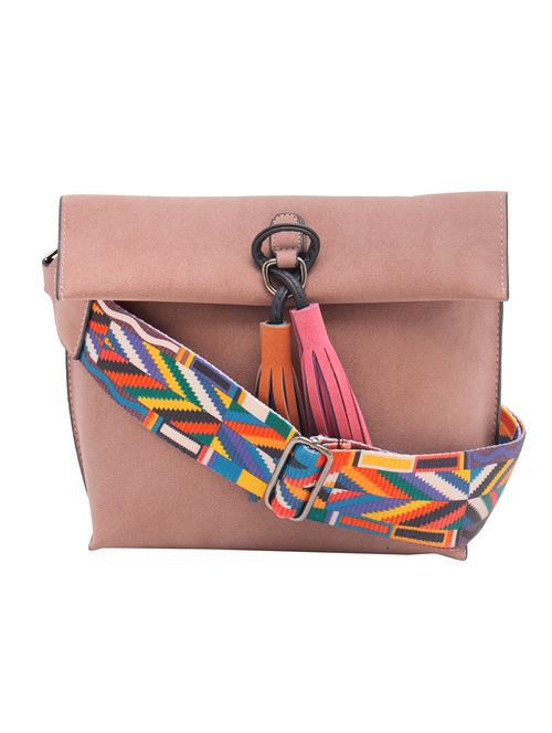 pink leatherette sling bag - 13362086 - Standard Image - 0