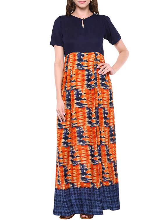 orange rayon dress