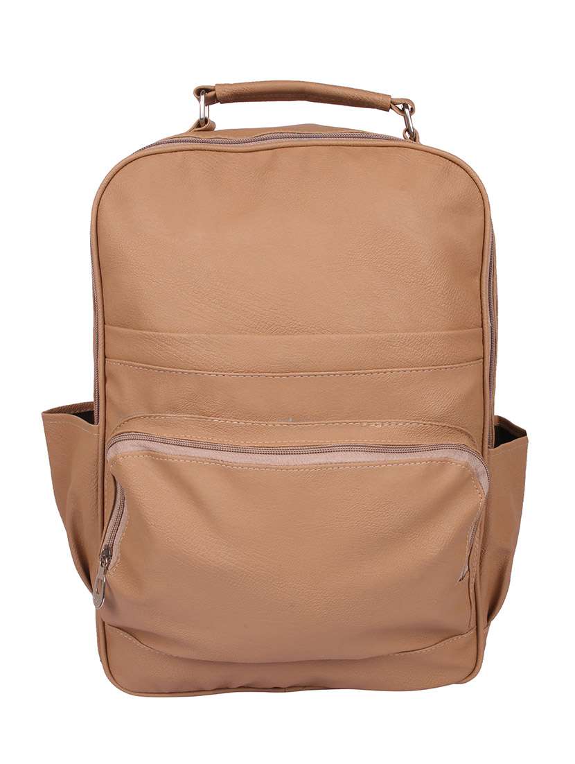 beige leatherette  backpack
