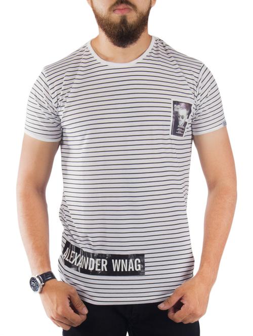 men striped all over print short sleeve t-shirt - 13375095 - Standard Image - 0