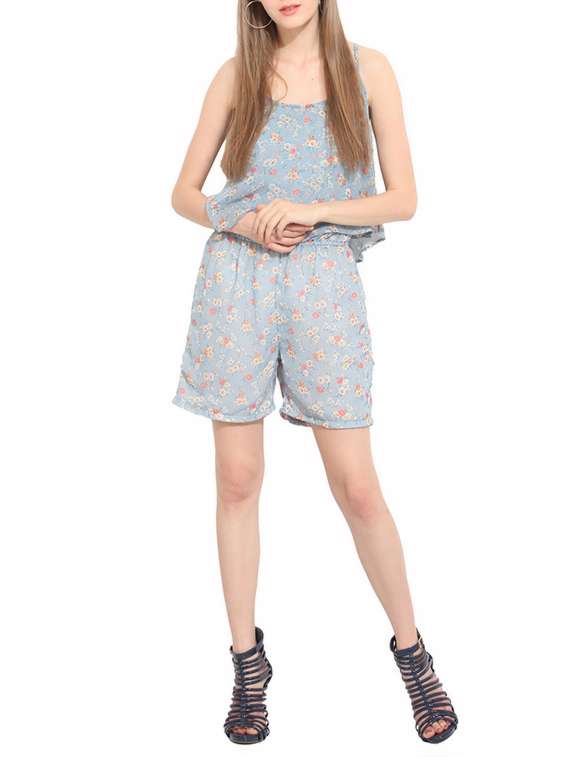 light blue georgette romper