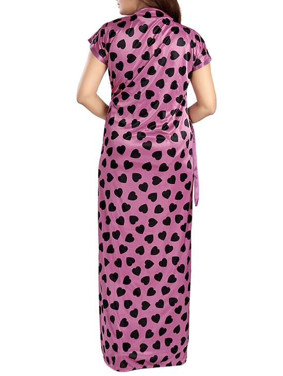 purple satin nightwear set - 13390874 -  Standard Image - 3