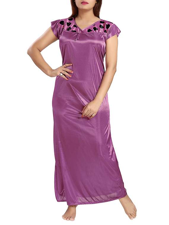 purple satin nightwear set - 13390874 -  Standard Image - 5