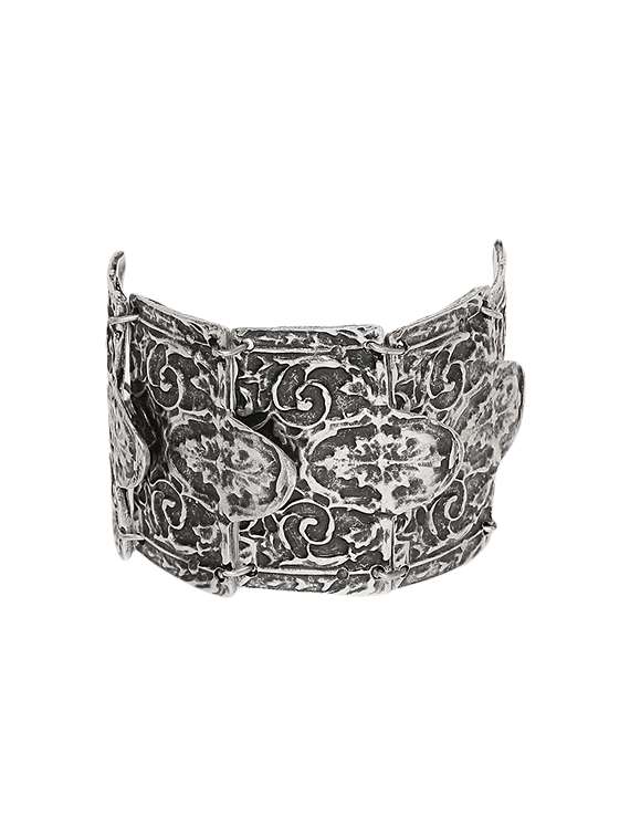 oxidised silver plated vintage cuff bracelet