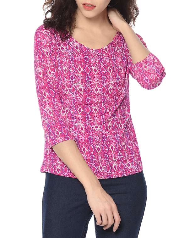 women's all over print round neck t-shirt - 13394115 - Zoom Image - 0