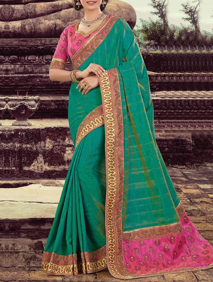 zari bordered saree with blouse