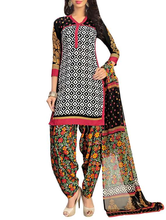 printed unstitched salwar suit