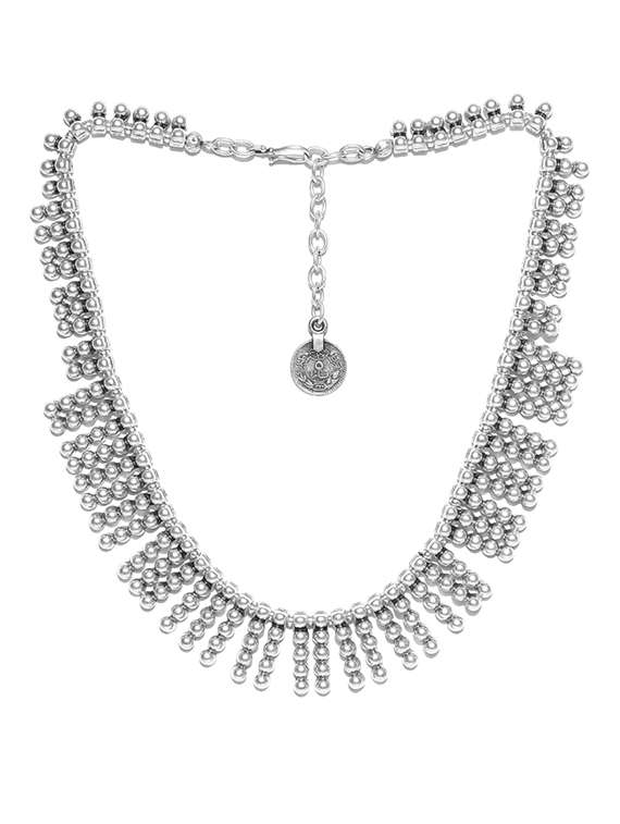 oxidised silver plated classic necklace