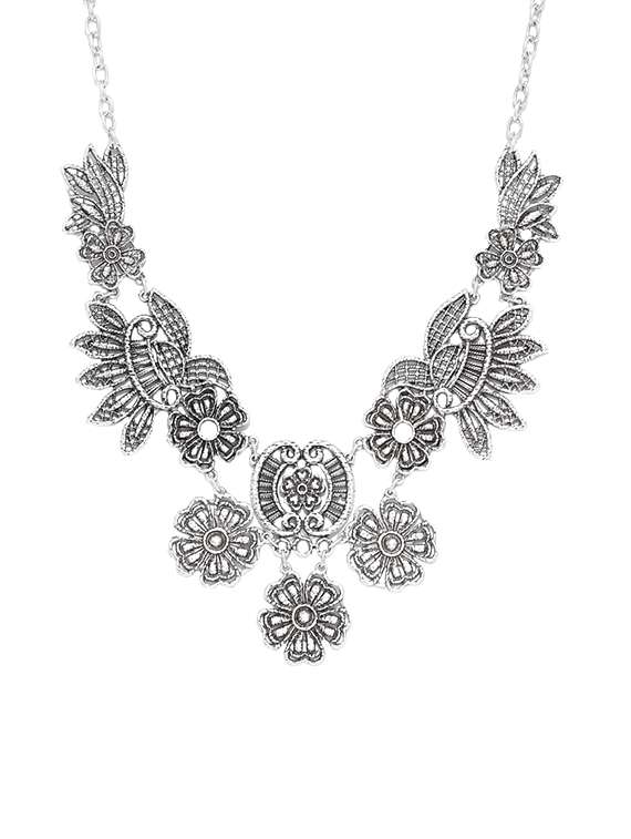 oxidised silver plated classic necklace