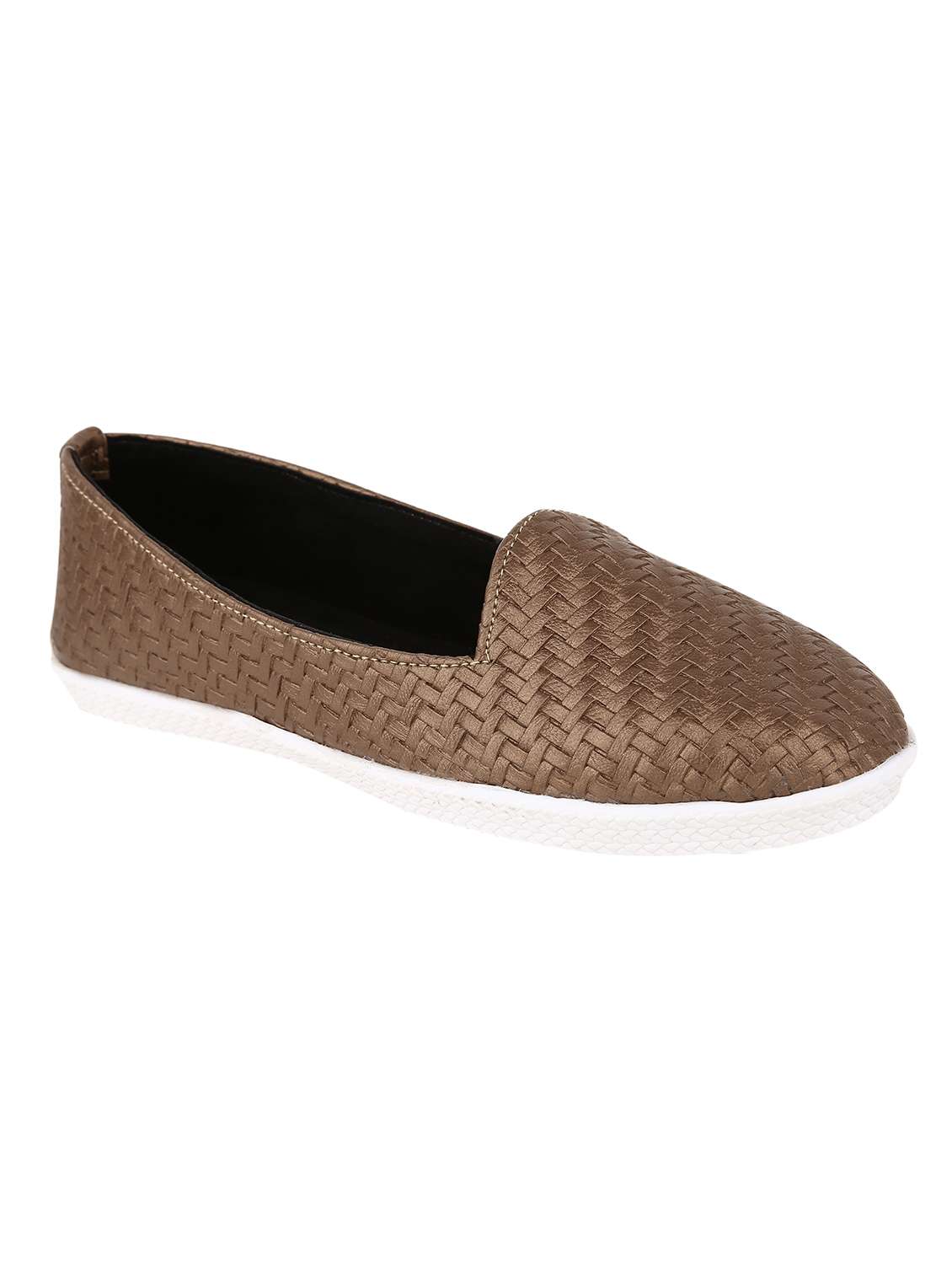 brown leather slip on ballerina