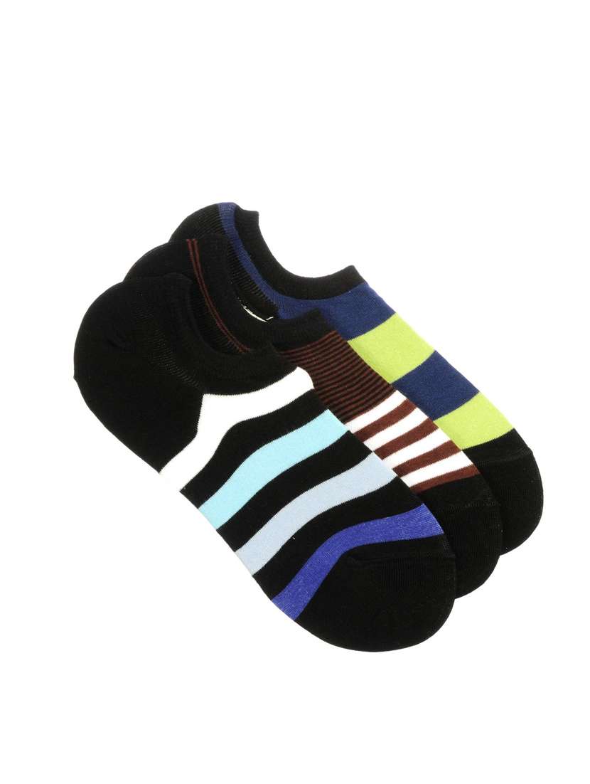multi colored set of 3 cotton sock