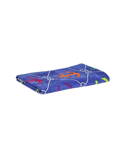 first row blue cotton bath towel - 13419363 - Standard Image - 0