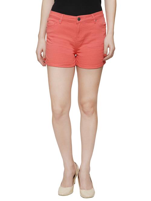 orange denim short - 13419560 - Standard Image - 0