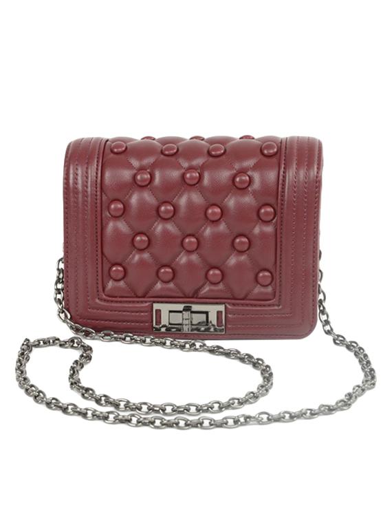 maroon leatherette sling bag - 13422048 - Zoom Image - 0