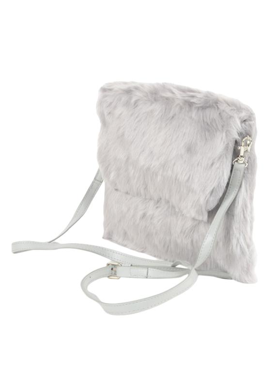 grey fur sling bag - 13422049 - Standard Image - 3
