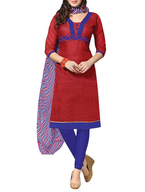 maroon silk blend dress material