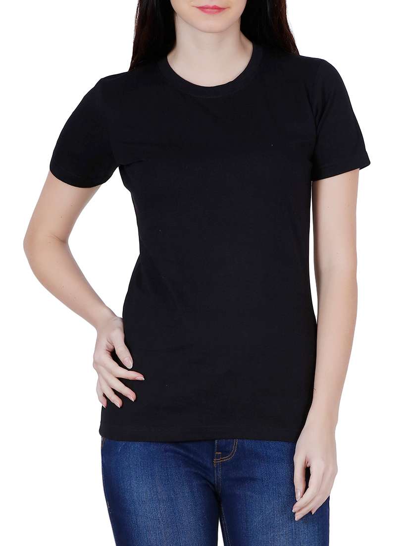 solid black cotton tee