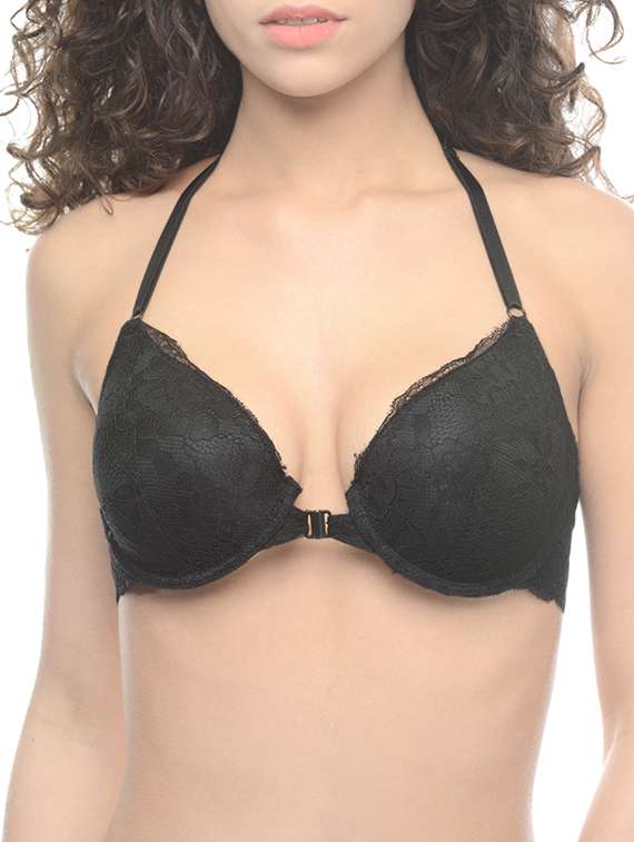floral laced front open bralette - 13429166 -  Zoom Image - 0