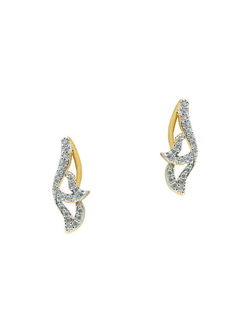 gold brass studs earring - 13429816 -  Zoom Image - 0