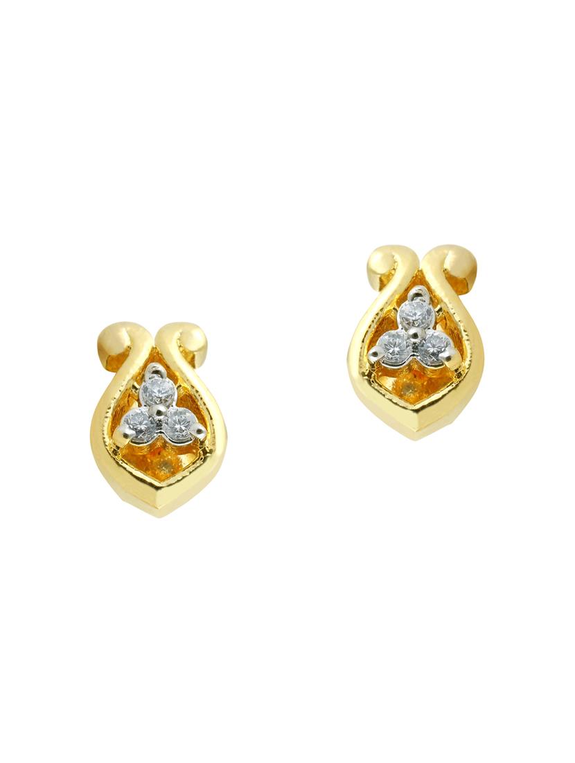 gold brass studs earring - 13429829 - Zoom Image - 0