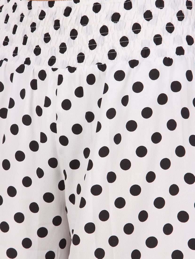 white polka dots printed georgette palazzo - 13430786 -  Standard Image - 3