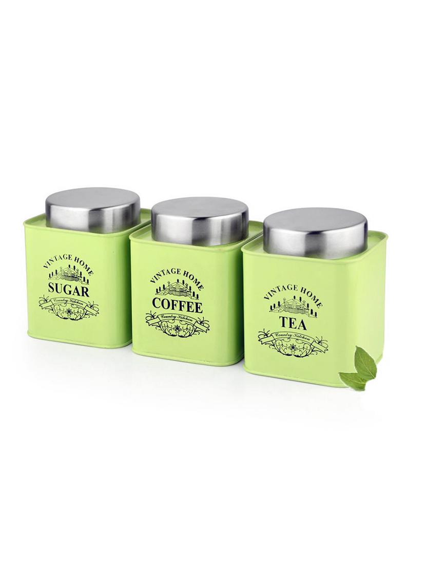 Green Square Half Deck Tea Coffee Sugar Canister By Dynore Green Square Half Deck Tea Coffee Sugar Canister By Dynore Online Ping For Containers In India 13436219