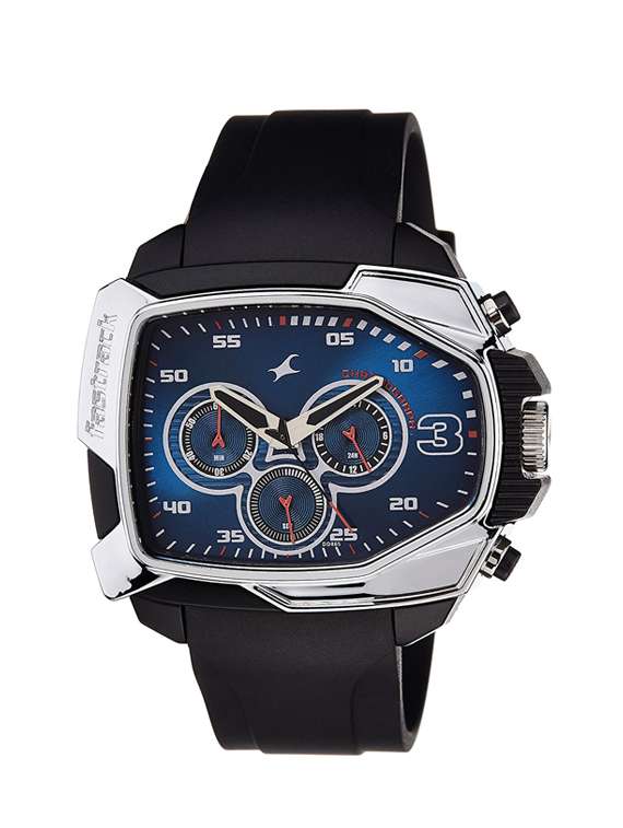 Buy online Fastrack Chronograph Blue Dial Men's Watch 38005pp02