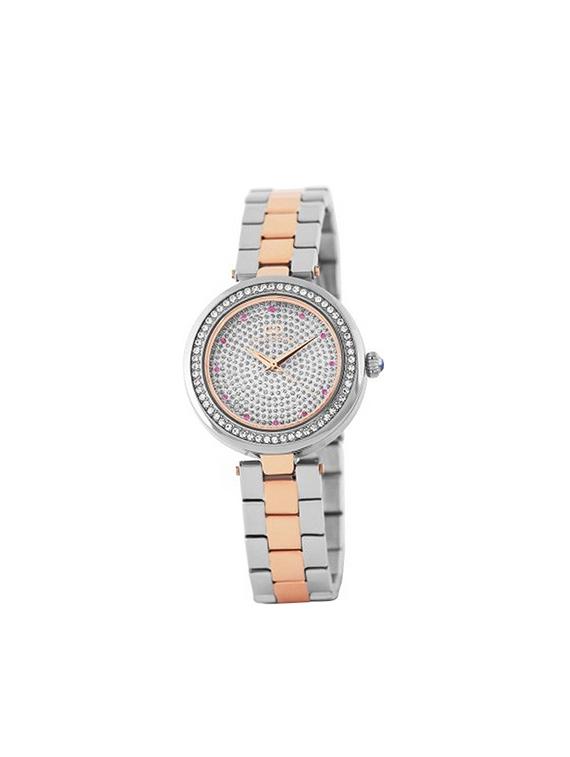 gio collection analog silver dial women's watch g2008 66
