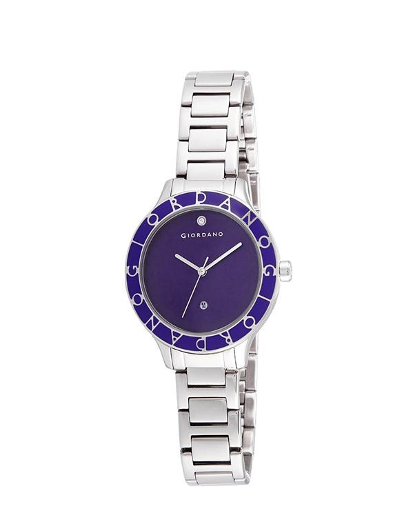giordano analog purple dial women's watch 2689 22