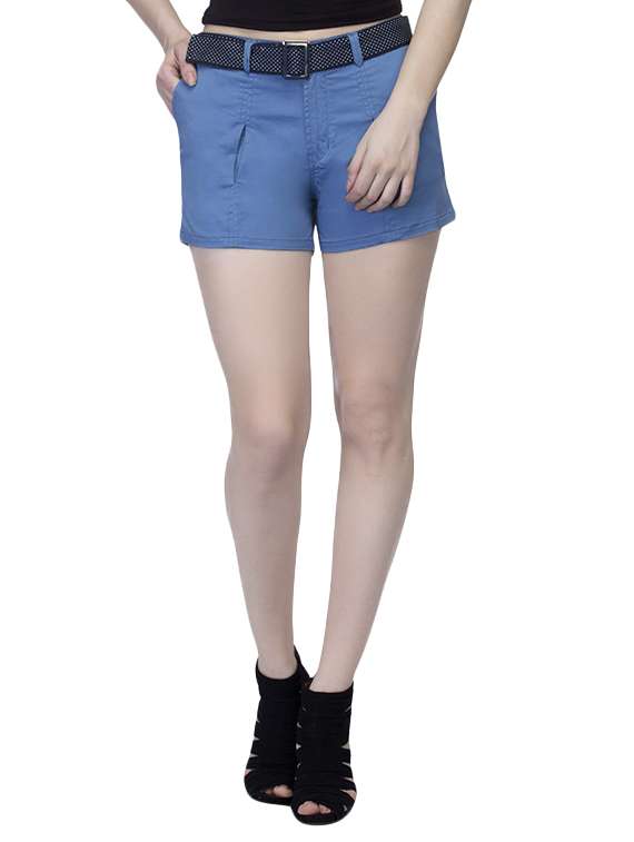 blue cotton hot pants
