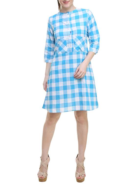light blue cotton aline dress