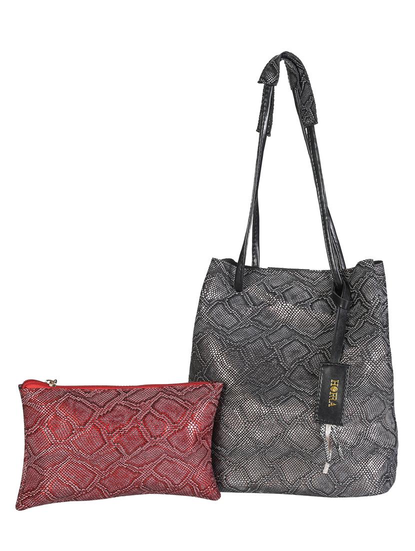 grey leatherette tote - 13445775 - Zoom Image - 0
