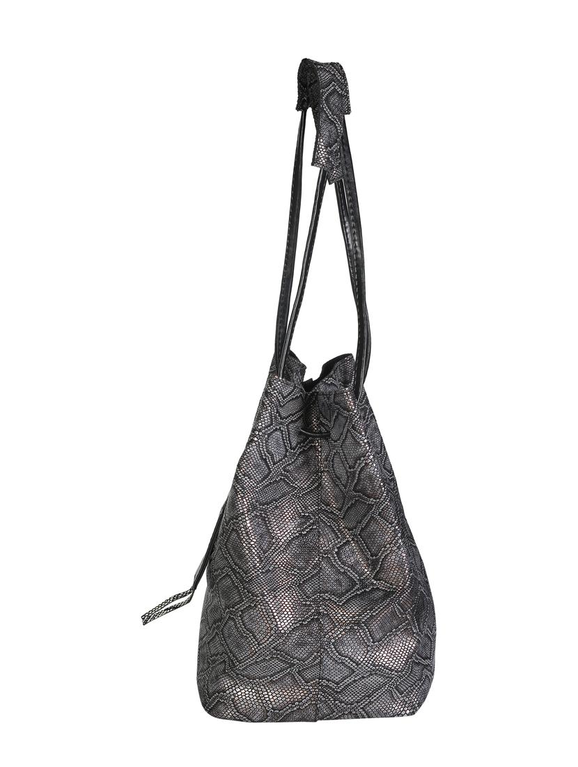 grey leatherette tote - 13445775 - Standard Image - 3