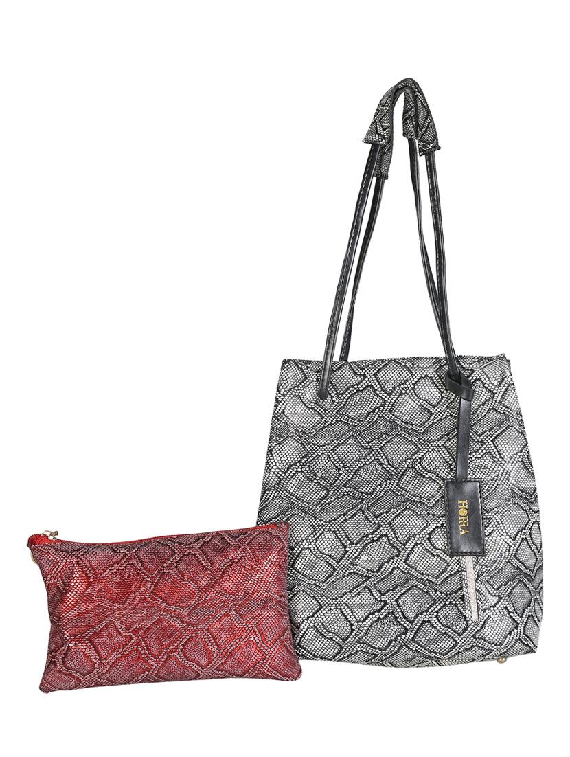 silver leatherette tote - 13445776 - Zoom Image - 0