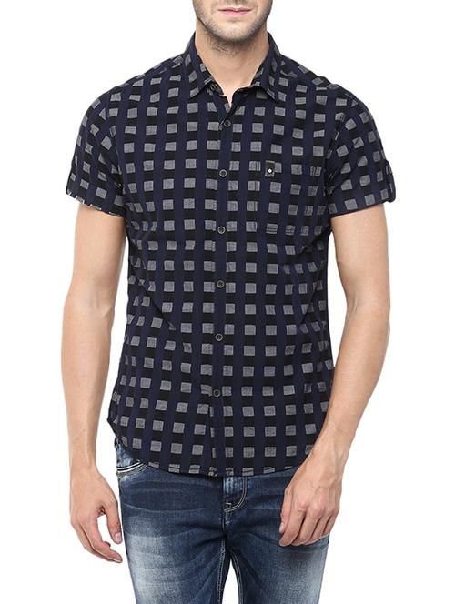 blue cotton casual shirt - 13445868 - Standard Image - 0
