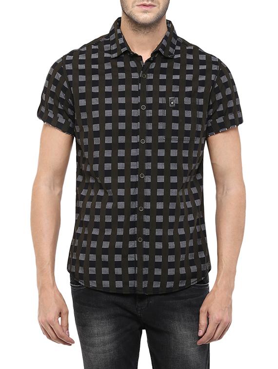 brown cotton casual shirt - 13445869 -  Zoom Image - 0