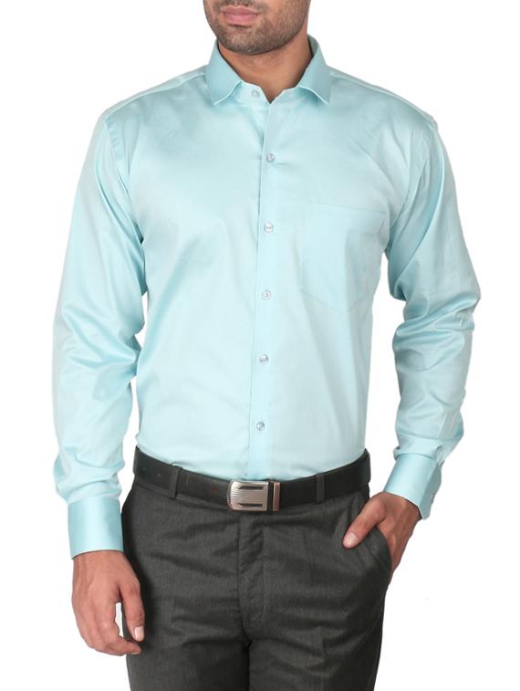 light blue cotton formal shirt - 13449961 -  Zoom Image - 0