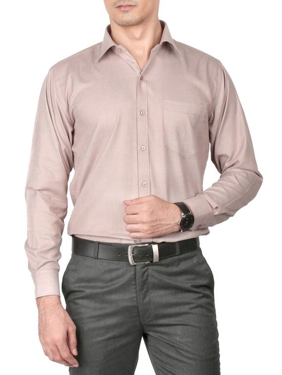 beige cotton formal shirt - 13449971 - Zoom Image - 0