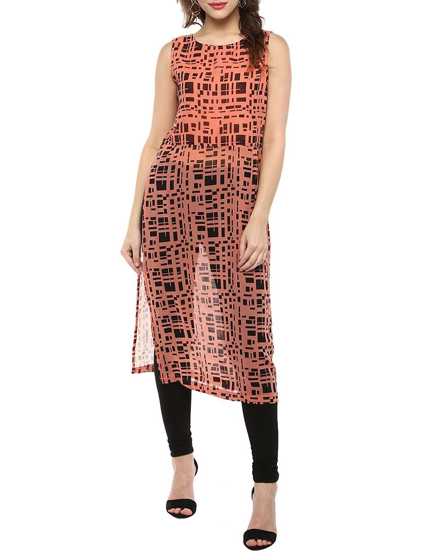 printed straight kurta