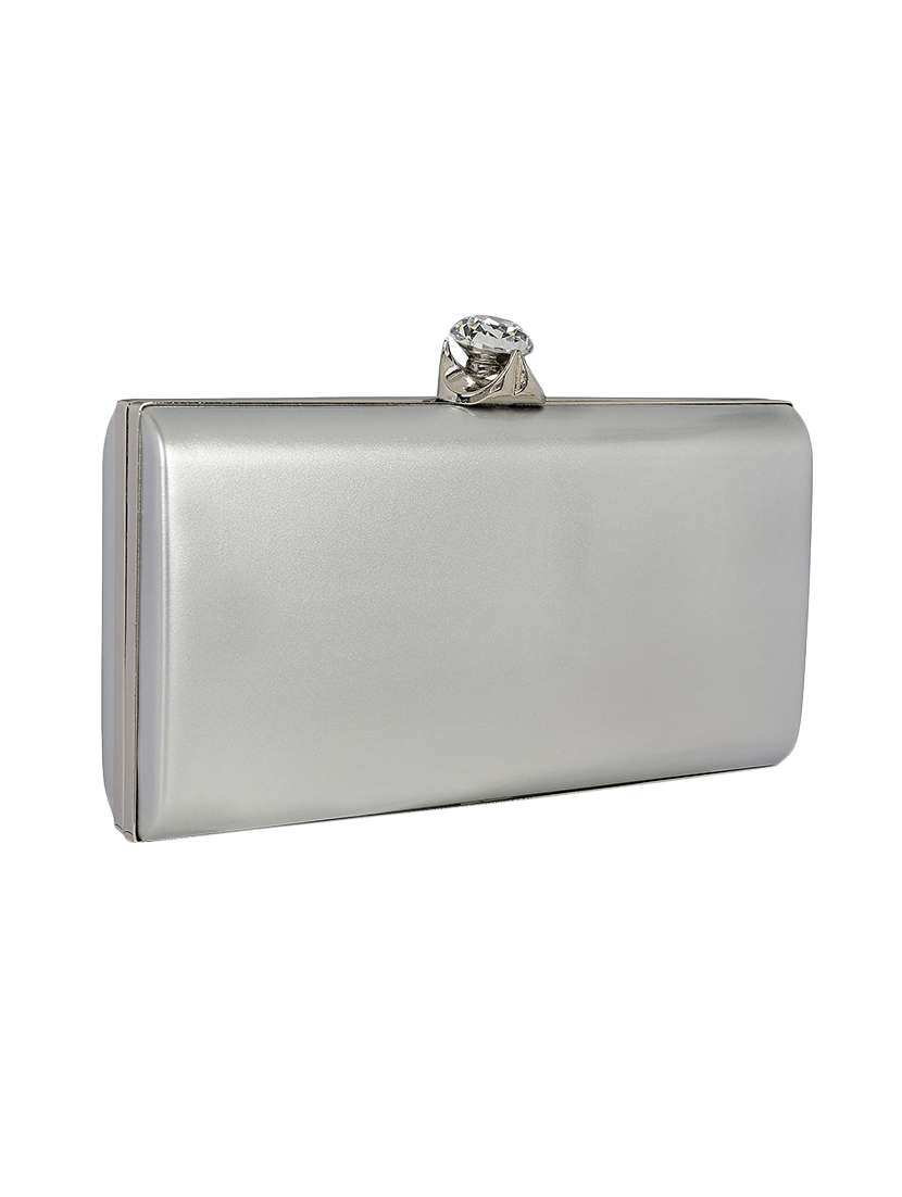 silver metal clutch - 13454990 -  Standard Image - 3