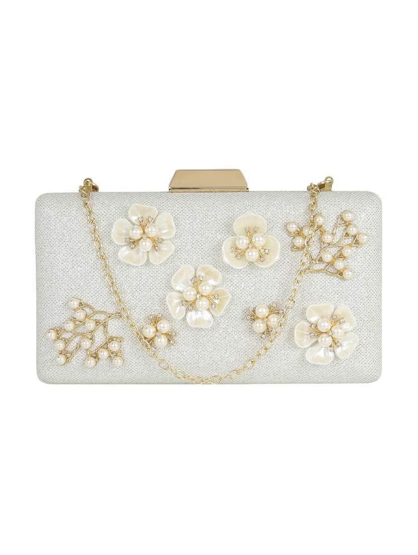 white metal clutch - 13455014 -  Zoom Image - 0