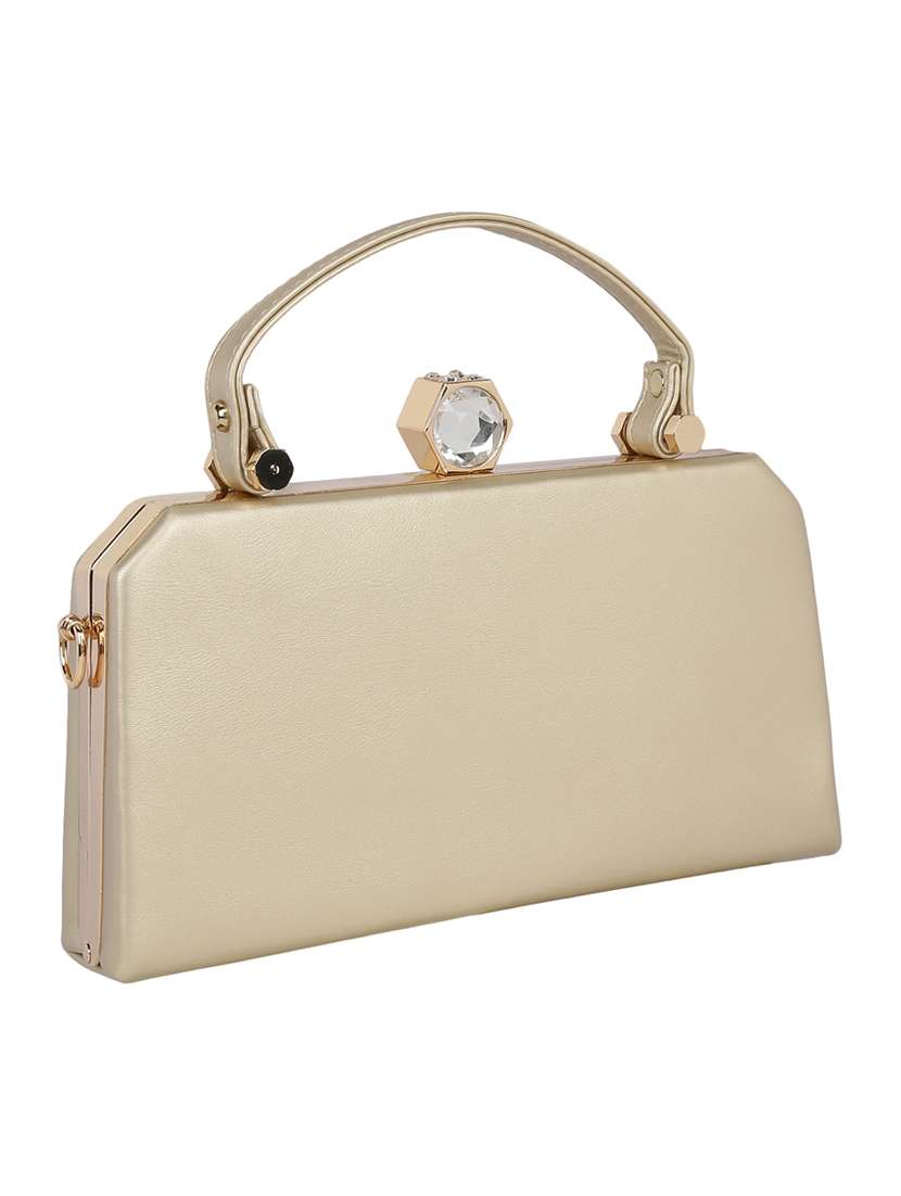 gold leatherette handbag - 13464683 -  Standard Image - 3