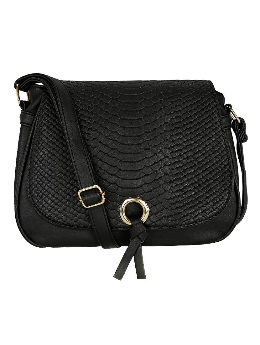 black leatherette sling bag - 13464691 - Zoom Image - 0