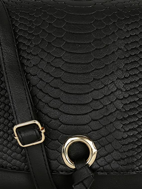 black leatherette sling bag - 13464691 - Standard Image - 3